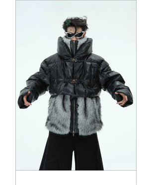 desc::deconstructed-faux-fur-padded-jacket-streetwear-detail-img-11
