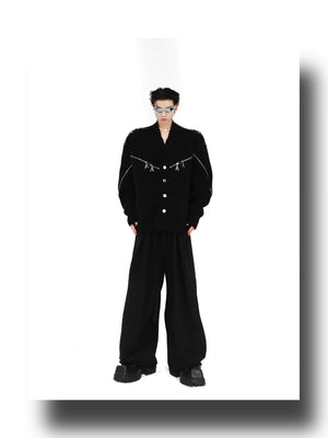 desc::deconstructed-full-zip-v-neck-punk-knit-cardigan-detail-img-14