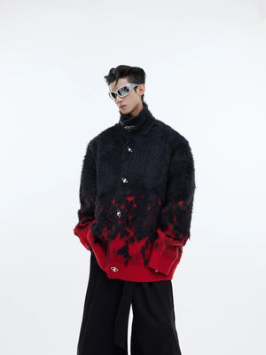 Deconstructed Gradient Loose-Fit Knit Sweater - main image 1