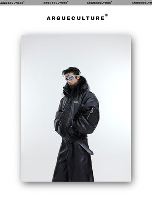 desc::deconstructed-hooded-faux-fur-leather-padded-jacket-detail-img-6