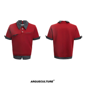 deconstructed-layered-striped-polo-tee-for-men-red