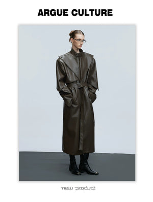 desc::deconstructed-leather-trench-coat-oversized-streetwear-detail-img-6