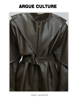 desc::deconstructed-leather-trench-coat-oversized-streetwear-detail-img-7