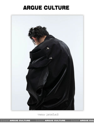 desc::deconstructed-liquid-gloss-oversized-blazer-for-men-detail-img-1
