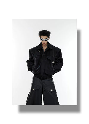 desc::deconstructed-liquid-shimmer-cropped-jacket-for-men-detail-img-20