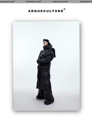 desc::deconstructed-long-hooded-pu-leather-padded-jacket-detail-img-10