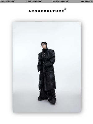 desc::deconstructed-long-hooded-pu-leather-padded-jacket-detail-img-6