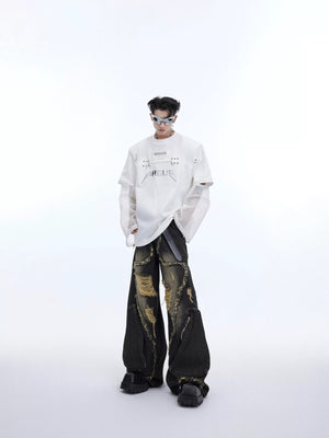 Back view of the deconstructed tee highlighting the breathable mesh panels