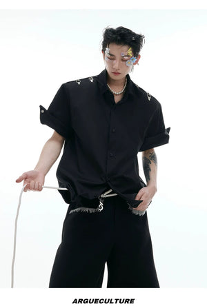 desc::deconstructed-metal-buckle-short-sleeve-shirt-boxy-fit-detail-img-11