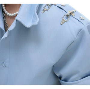 desc::deconstructed-metal-buckle-short-sleeve-shirt-boxy-fit-detail-img-7