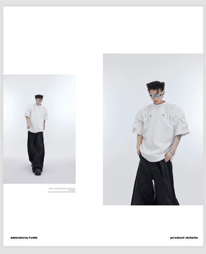 desc::deconstructed-metallic-padded-shoulder-boxy-tee-detail-img-7