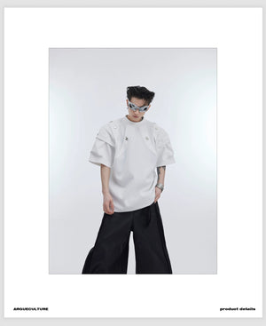 desc::deconstructed-metallic-padded-shoulder-boxy-tee-detail-img-8