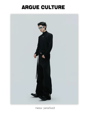 desc::deconstructed-mock-neck-slim-tee-with-metal-logo-detail-img-6