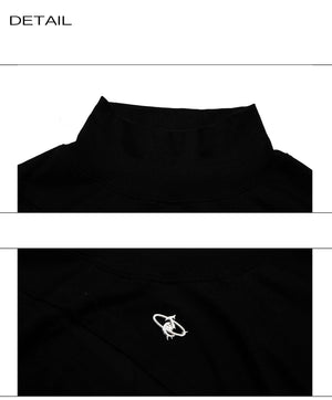 desc::deconstructed-mock-neck-slim-tee-with-metal-logo-detail-img-7