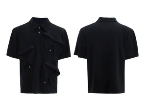 desc::deconstructed-multi-collar-heavyweight-polo-shirt-detail-img-16