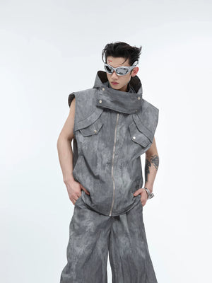 Deconstructed Nylon Utility Vest and Workwear Pants - main image 4