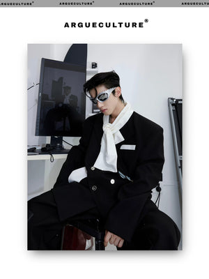 desc::deconstructed-patchwork-tie-oversized-blazer-for-men-detail-img-13