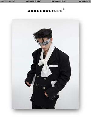 desc::deconstructed-patchwork-tie-oversized-blazer-for-men-detail-img-2