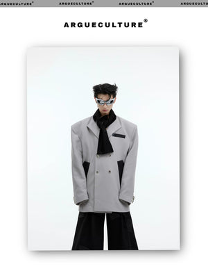 desc::deconstructed-patchwork-tie-oversized-blazer-for-men-detail-img-3