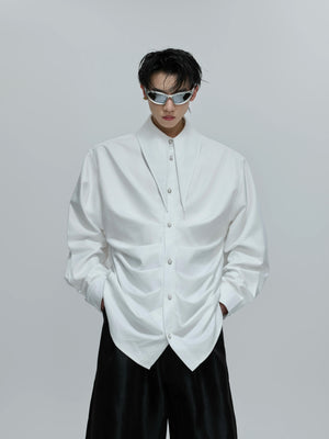 deconstructed-pleated-scarf-collar-shirt-for-men-women-black