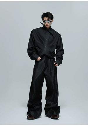 desc::deconstructed-pleated-scarf-collar-shirt-for-men-women-detail-img-10