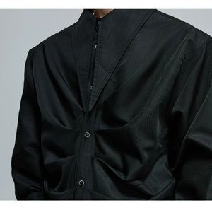 desc::deconstructed-pleated-scarf-collar-shirt-for-men-women-detail-img-11