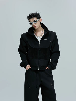 deconstructed-pony-hair-cropped-hoodie-pants-set-black-pants