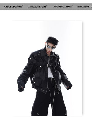 desc::deconstructed-pu-leather-moto-jacket-metal-studded-unisex-detail-img-14