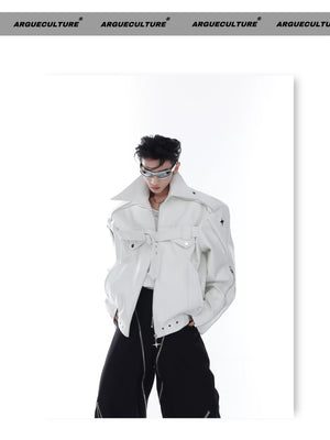 desc::deconstructed-pu-leather-moto-jacket-metal-studded-unisex-detail-img-2