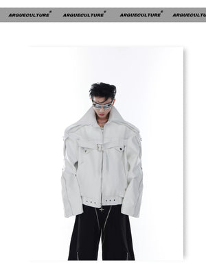 desc::deconstructed-pu-leather-moto-jacket-metal-studded-unisex-detail-img-3