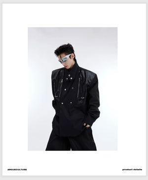 desc::deconstructed-pu-leather-padded-shirt-jacket-loose-fit-detail-img-4