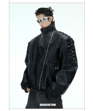 desc::deconstructed-rivet-moto-jacket-mens-streetwear-detail-img-10