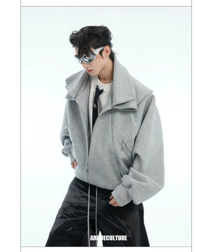 desc::deconstructed-shawl-hoodie-heavyweight-streetwear-cardigan-detail-img-5