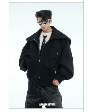 desc::deconstructed-shawl-hoodie-heavyweight-streetwear-cardigan-detail-img-8