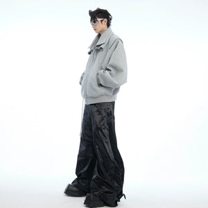 Close-up of high-quality double-way zipper hardware on hoodie