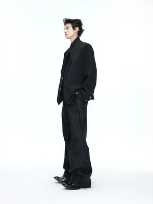 Deconstructed Stand-Collar Blazer and Trousers - main image 2