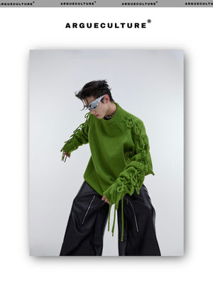 desc::deconstructed-tassel-knit-sweater-oversized-streetwear-crewneck-detail-img-4