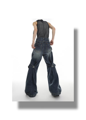 desc::deconstructed-washed-flare-jeans-baggy-streetwear-denim-detail-img-4