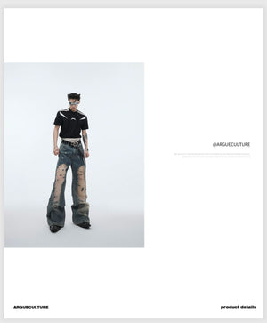 desc::distressed-hollow-out-flare-jeans-vintage-gradient-denim-detail-img-9