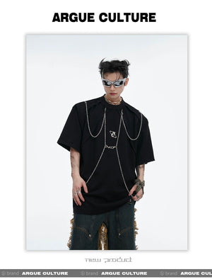 desc::distressed-metal-chain-padded-shoulder-streetwear-tee-detail-img-1