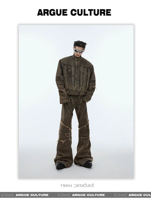 desc::distressed-metal-fringe-denim-jacket-pants-set-detail-img-8
