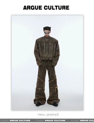 desc::distressed-metal-fringe-denim-jacket-pants-set-detail-img-9