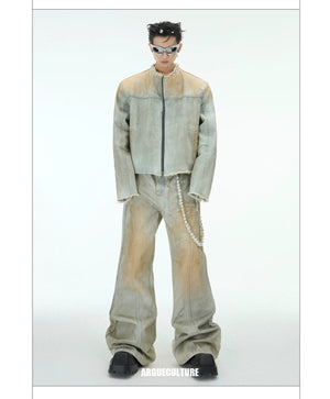 desc::distressed-pearl-denim-jacket-flare-jeans-streetwear-set-detail-img-13