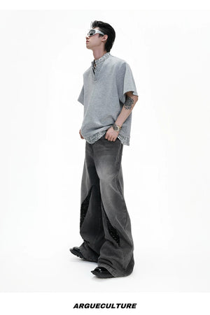 desc::distressed-sequin-baggy-jeans-mens-straight-leg-denim-detail-img-12