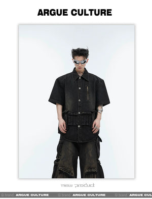 desc::distressed-short-sleeve-denim-jacket-streetwear-shirt-detail-img-10