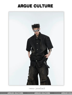 desc::distressed-short-sleeve-denim-jacket-streetwear-shirt-detail-img-15