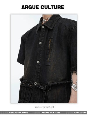 desc::distressed-short-sleeve-denim-jacket-streetwear-shirt-detail-img-18