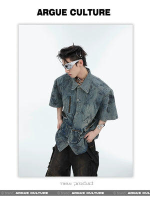 desc::distressed-short-sleeve-denim-jacket-streetwear-shirt-detail-img-7