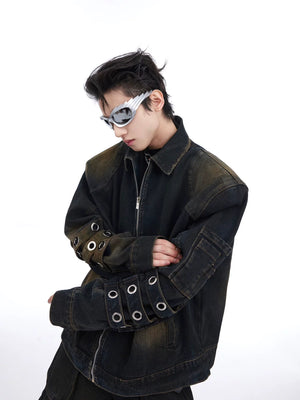 distressed-wasteland-denim-set-retro-cargo-jacket-pants-black-jacket