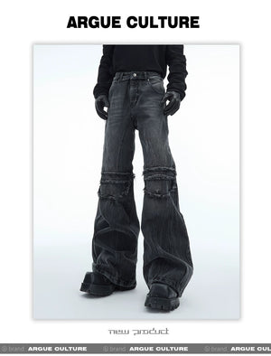 desc::distressed-water-ripple-frayed-edge-straight-jeans-for-men-detail-img-1